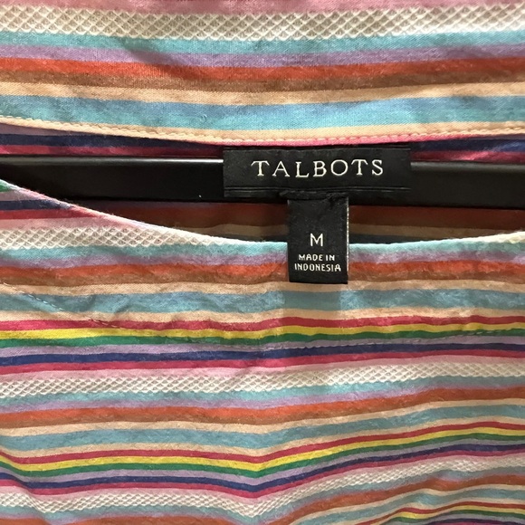 Talbots Square neck shirt rainbow Size M - Picture 2 of 4